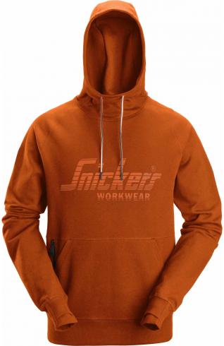 Mikina SNICKERS Workwear s kapucí Bright oranžová  S